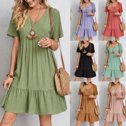 👚💃Loose casual tie waist flowy dress