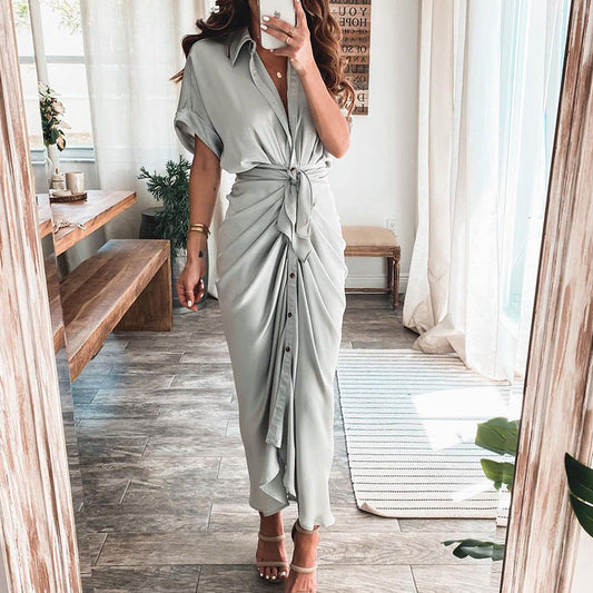 🌷Women's Satin Button Shirt Dress🌷